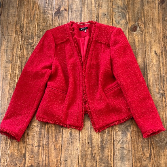 DKNY Red Tweed Blazer - Picture 1 of 2